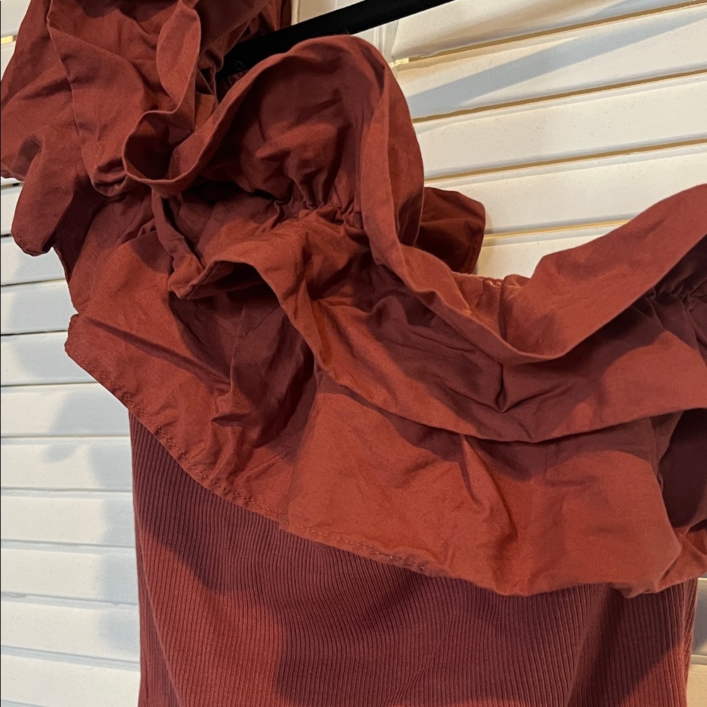 Express One-Shoulder Ruffled Bodysuit - Picture 3 of 8